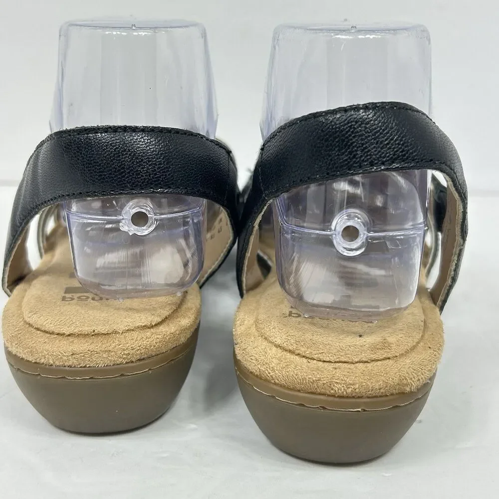 Hush Puppies Ridley Bounce Sandals 8.5 Black Leather Fisherman Strappy HPW10487